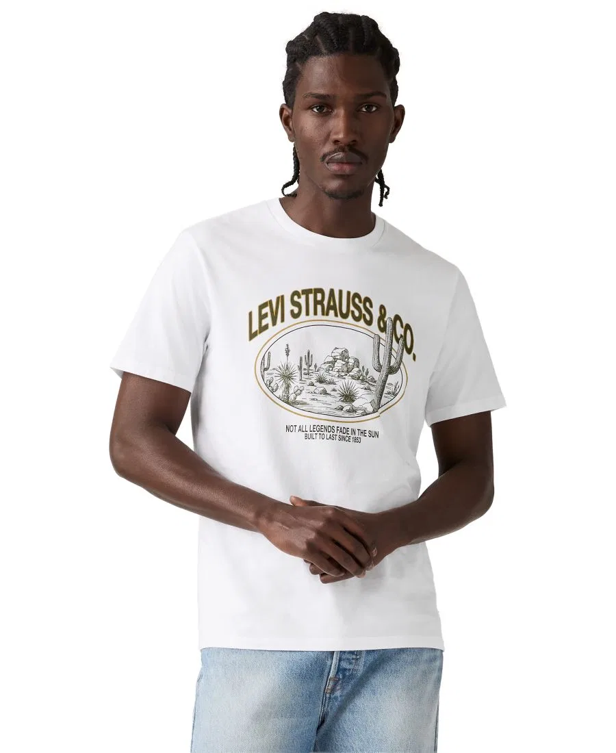 Футболка с принтом и логотипом Levi's, цвет Built to Last White