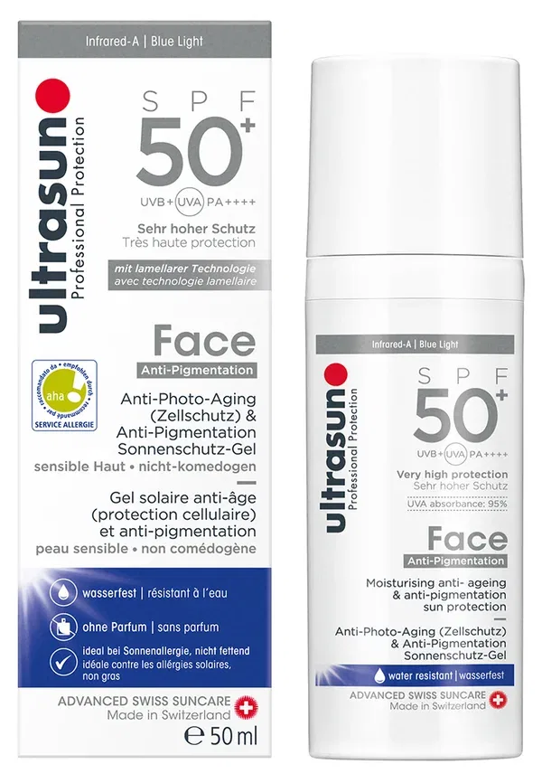 Солнцезащитный гель Face Anti-pigment SPF50+ Ultrasun, 50 мл — фото 2