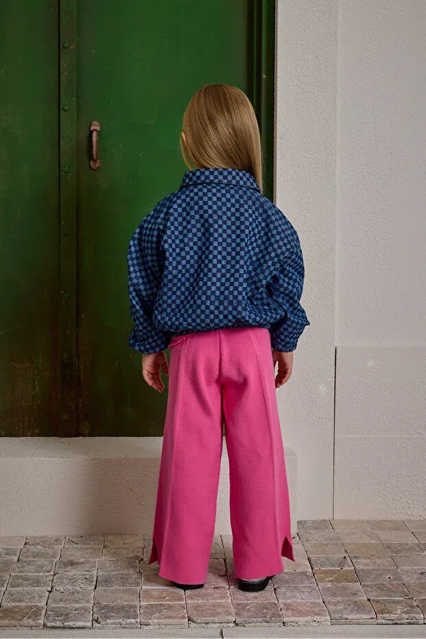 Детская куртка для девочек джинсовая бомбер Fahhar Kids, Dark Blue — фото 3