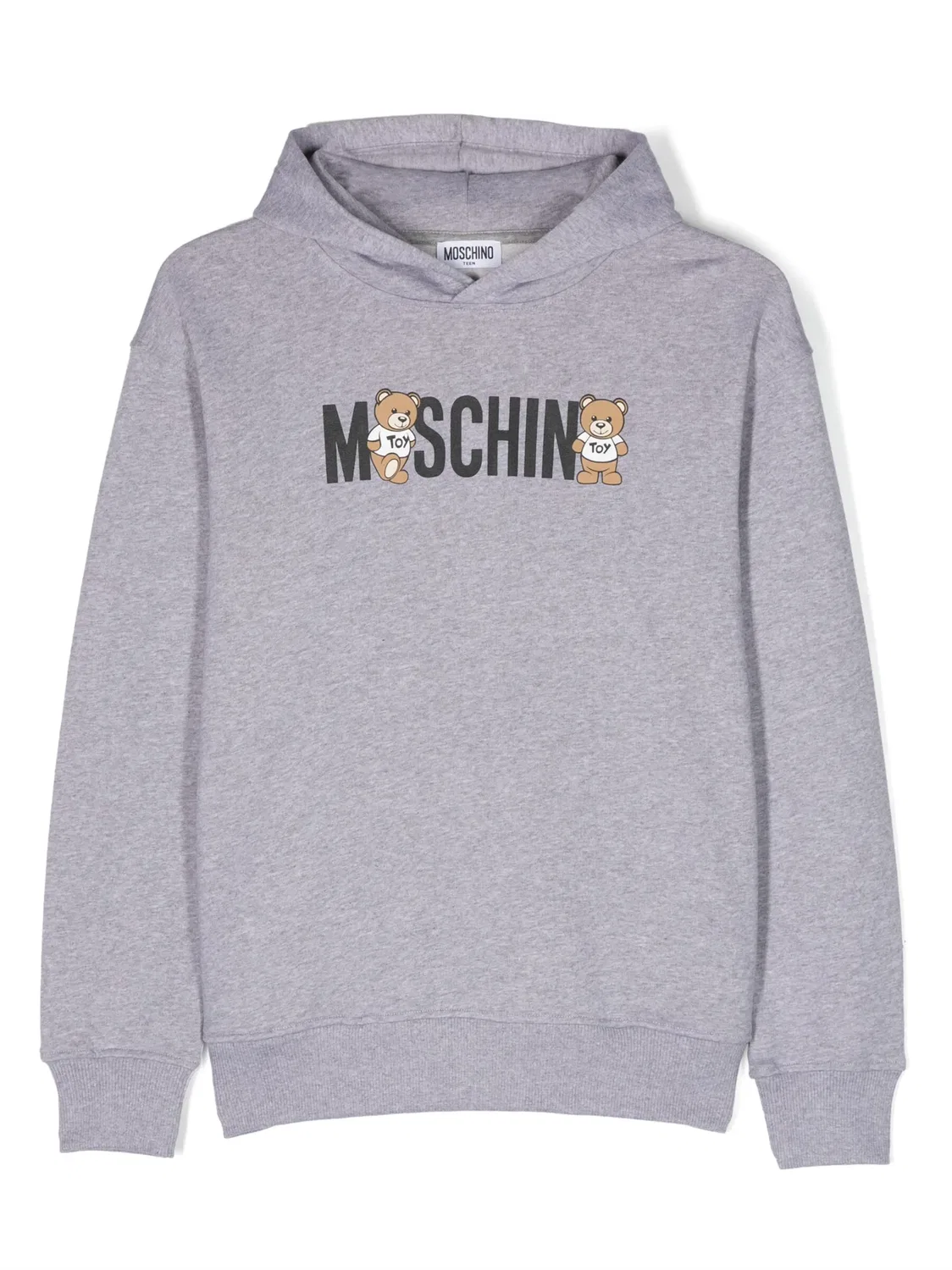 Худи с логотипом из хлопка Moschino, серый
