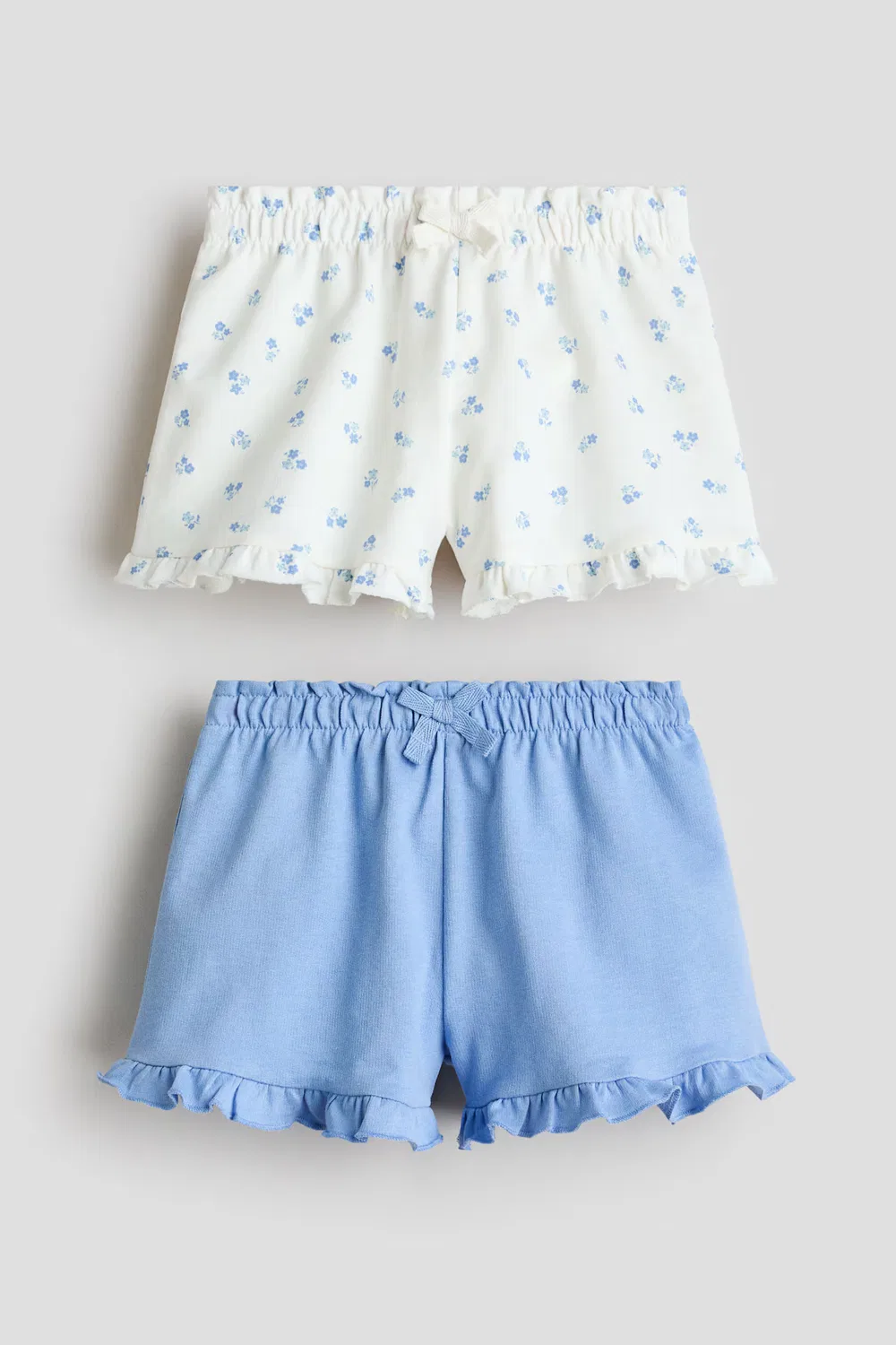 Комплект из двух спортивных шорт с оборками H&M, Hellblau/Geblümt
