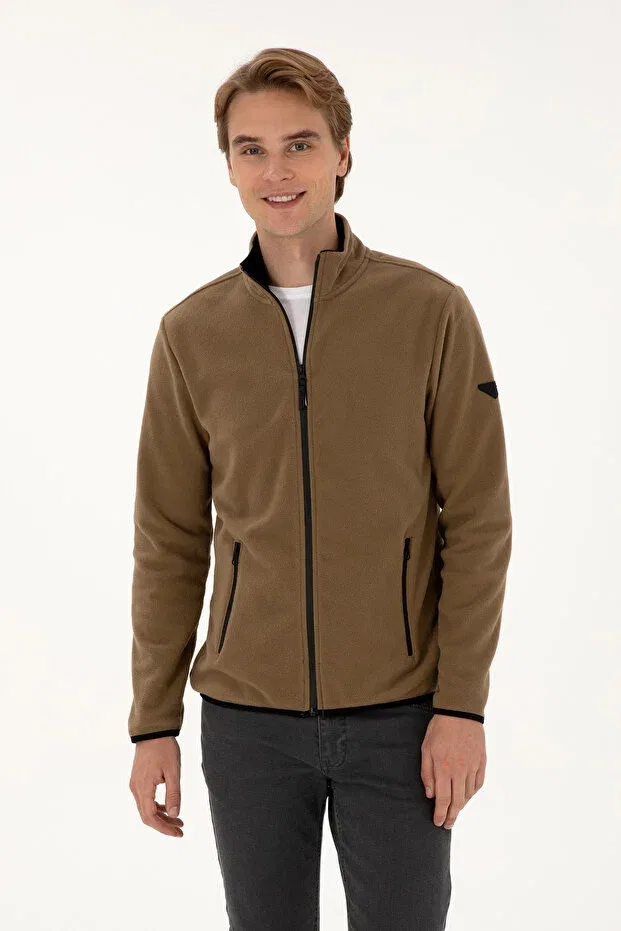 Мужской кардиган хлопковый U.S. Polo Assn., Khaki