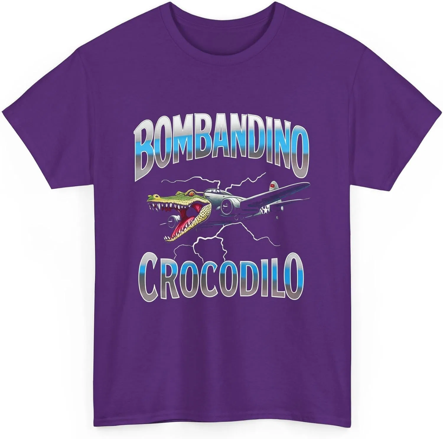 Футболка с принтом Bombandino Crocodilo, фиолетовый