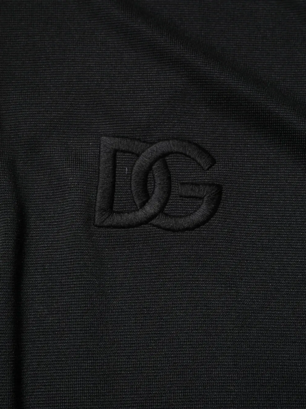 Рубашка поло из ткани пике с логотипом DG DOLCE & GABBANA, черный — фото 4
