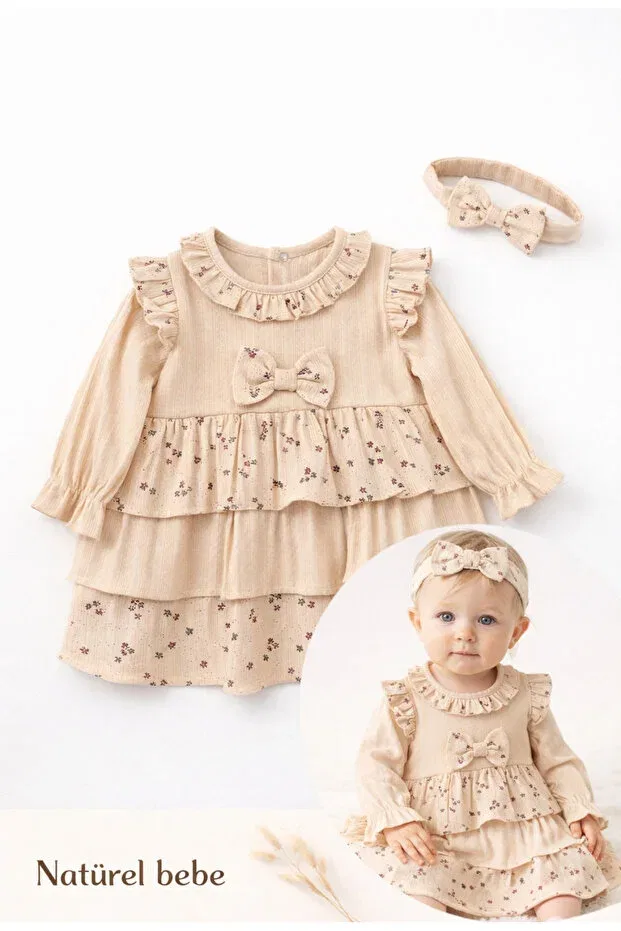 Детское платье для девочек хлопковое Natürel Bebe Giyim, Multicolor — фото 2