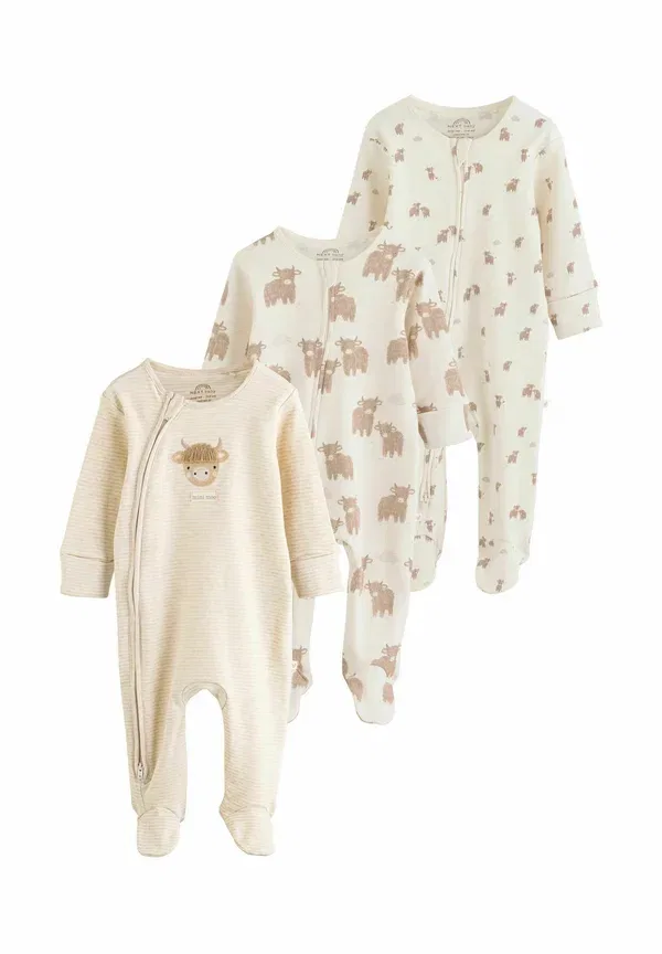 Комплект пижам с принтом Regular fit two way zip 3 pack Next, neutral hamish, нейтральный
