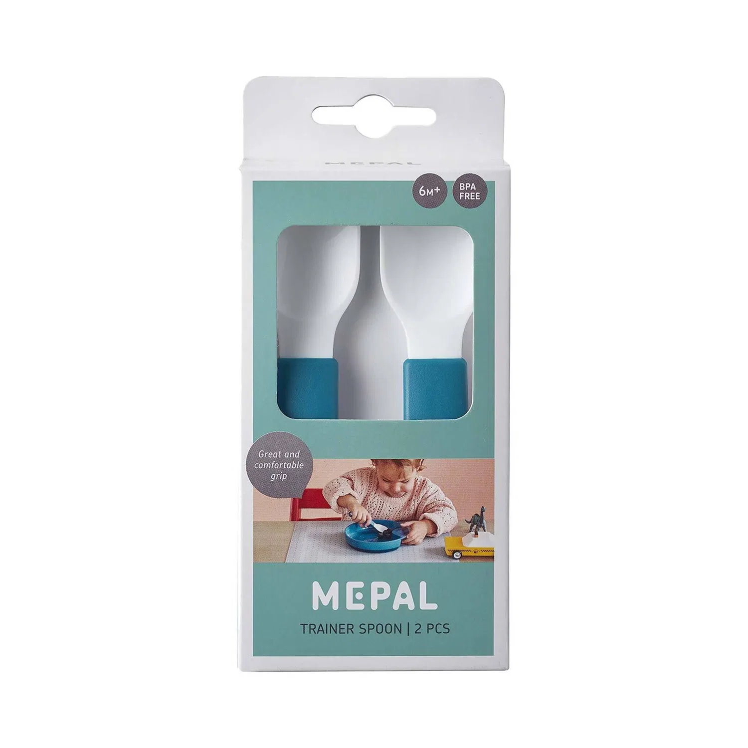 Набор детских ложек для обучения 2 шт Mio Mepal, Deep Blue — фото 2