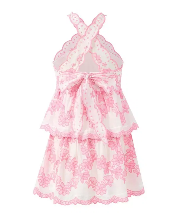 Детское платье для девочек с принтом Jade Embroidered Marlo Kids, Bubblegum Pink — фото 2