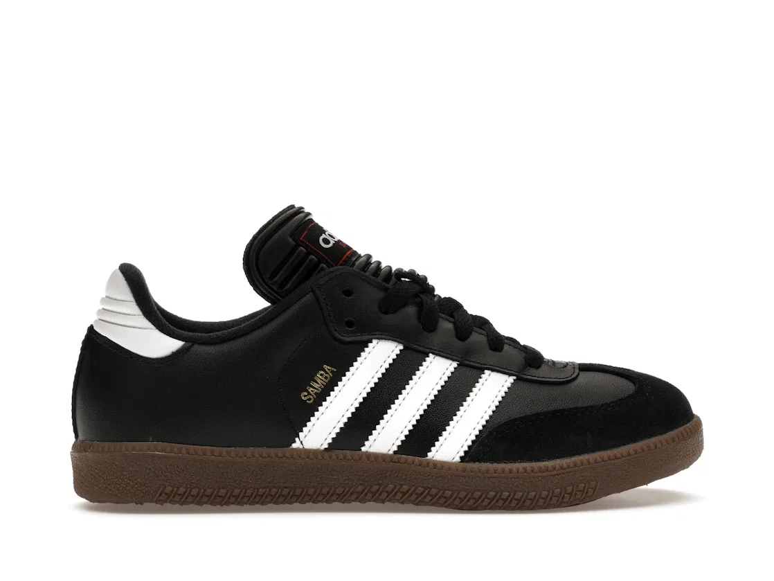 Детские кроссовки с замшевым носком Adidas Samba Classic, Black/White/Dark Gum