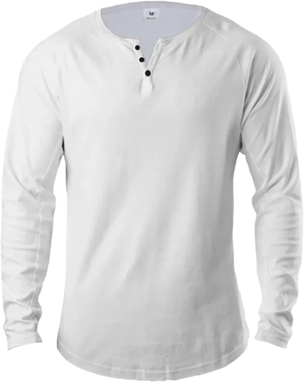 Мужская хлопковая футболка с длинным рукавом, White