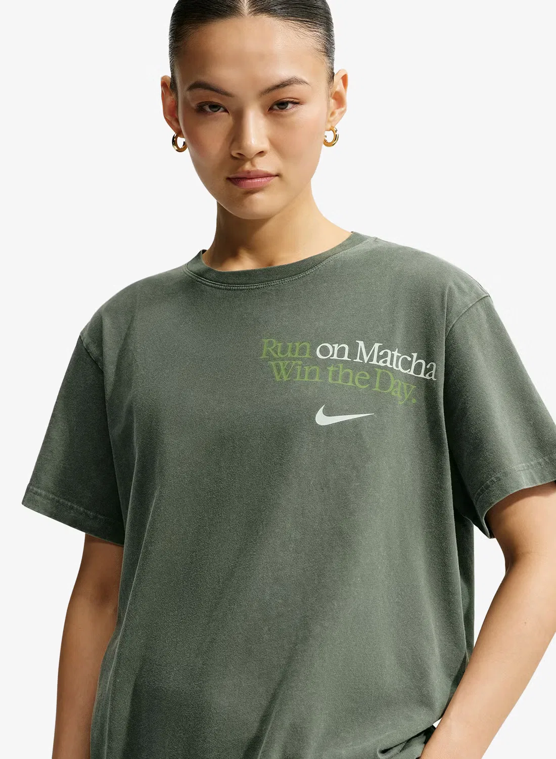 Футболка оверсайз Classic boyfriend Nike, зеленый — фото 3