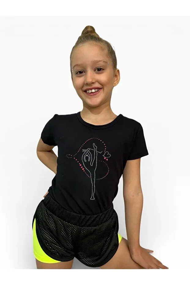 Детская футболка для девочек хлопковая She Can Wear, Kalp Içinde Cimnastikçi