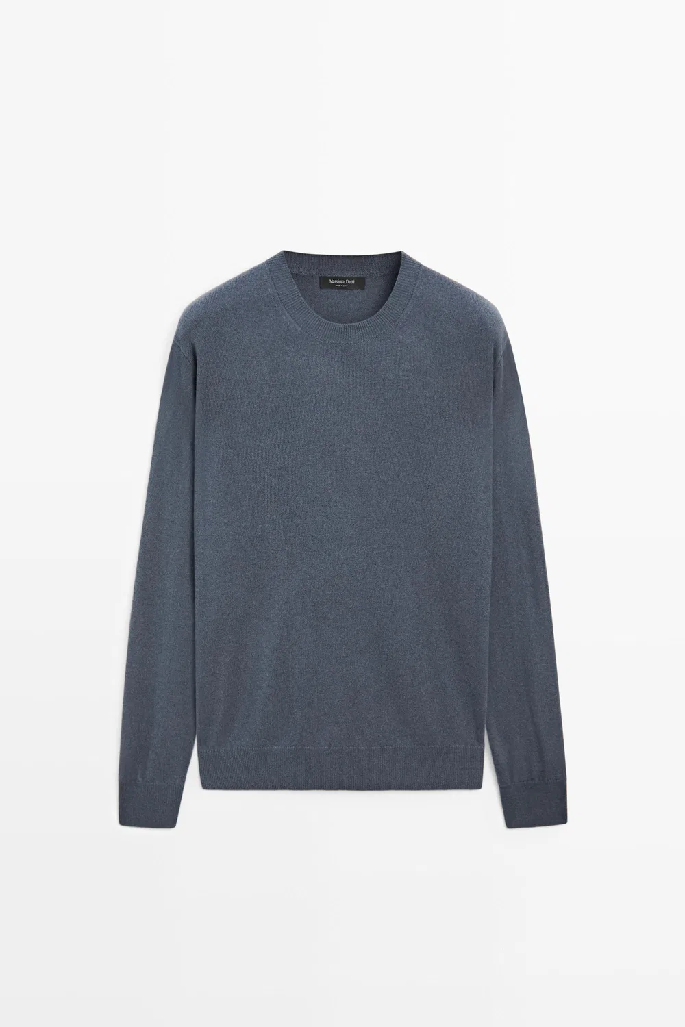 Свитер Massimo Dutti Wool Blend Round Neck Knit, синий — фото 2