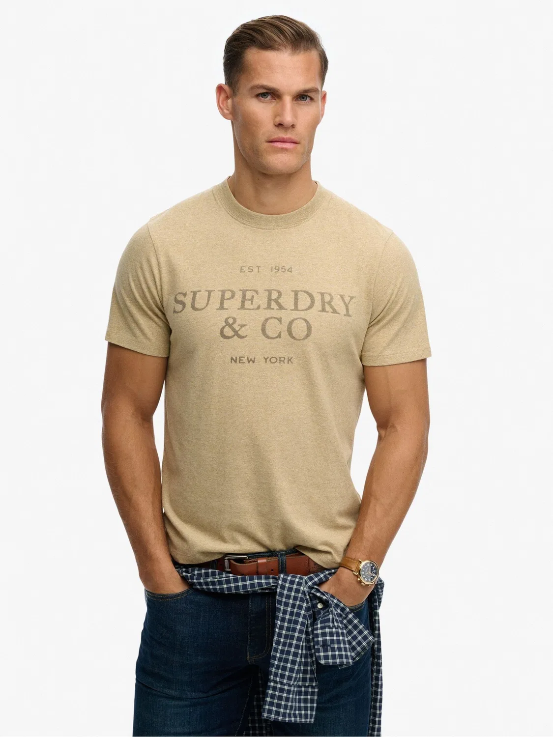 Футболка свободного кроя 1954 Company Superdry, бежевый — фото 2