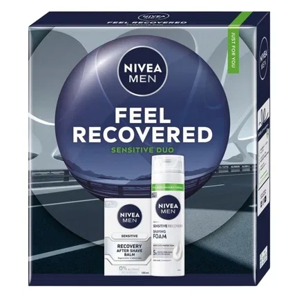 Пена для бритья чувствительная Nivea Men Feel Recovered Sensitive Duo, 200 мл + бальзам после бритья 100 мл