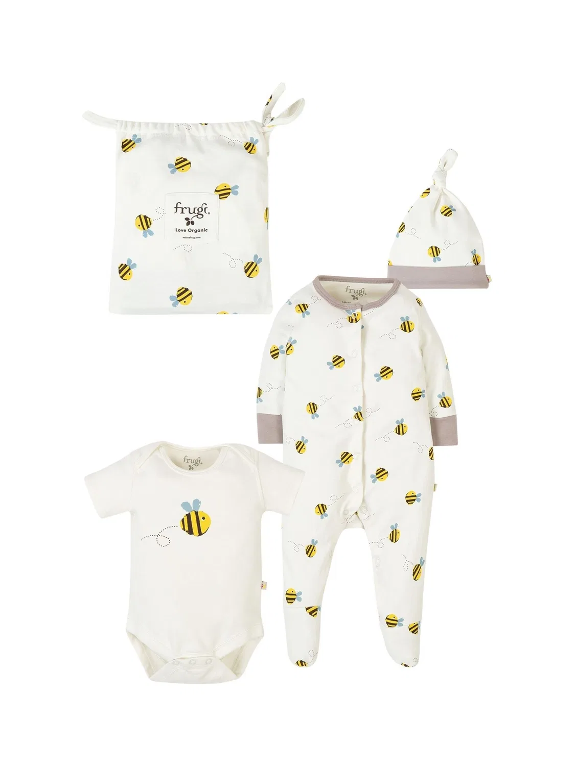 Комплект из 3 предметов Buzzy Bee Frugi, кремовый