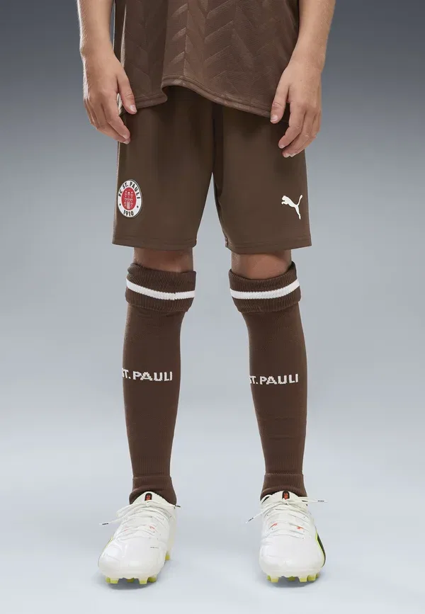 Шорты футбольные Fc St. Pauli 26/27, Puma, Espresso Brown-white, белый/коричневый — фото 3