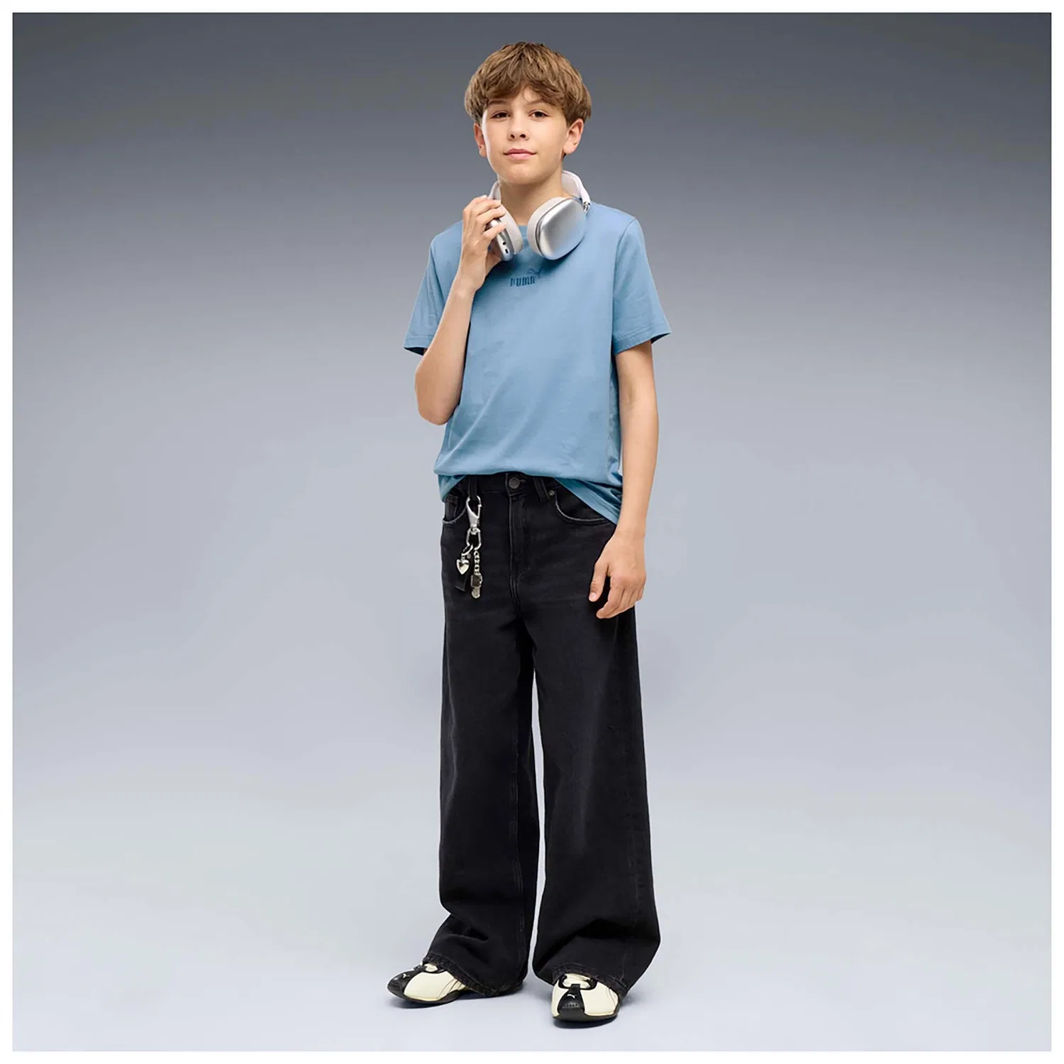 Детская футболка с центральным логотипом Puma Ess Small No.1 Logo Centered Tee B, Puma, Цвет: Blau — фото 4
