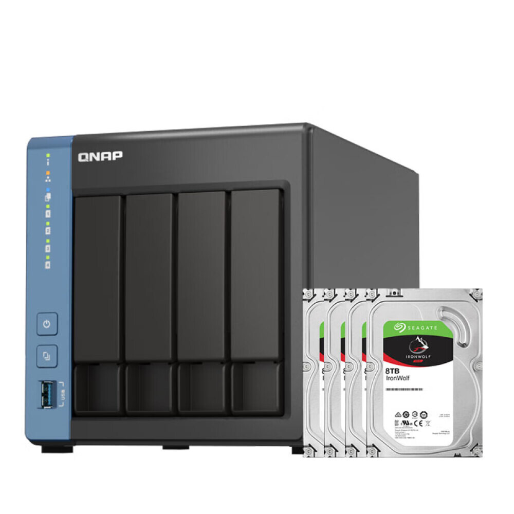 

Сетевое хранилище QNAP TS-416 4-дисковое с 4 дисками по 8Тб