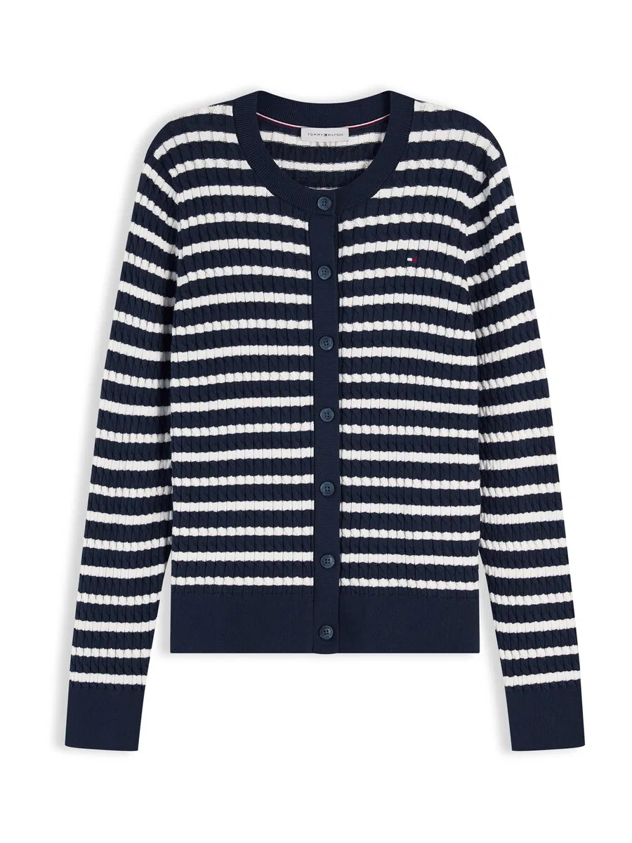 Вязаный кардиган TOMMY HILFIGER "Mini Cable" темно-синего цвета