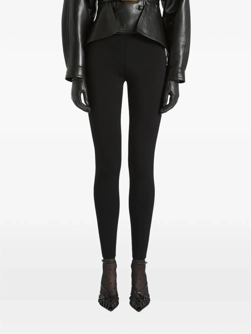 Брюки с высокой посадкой Balmain, черный