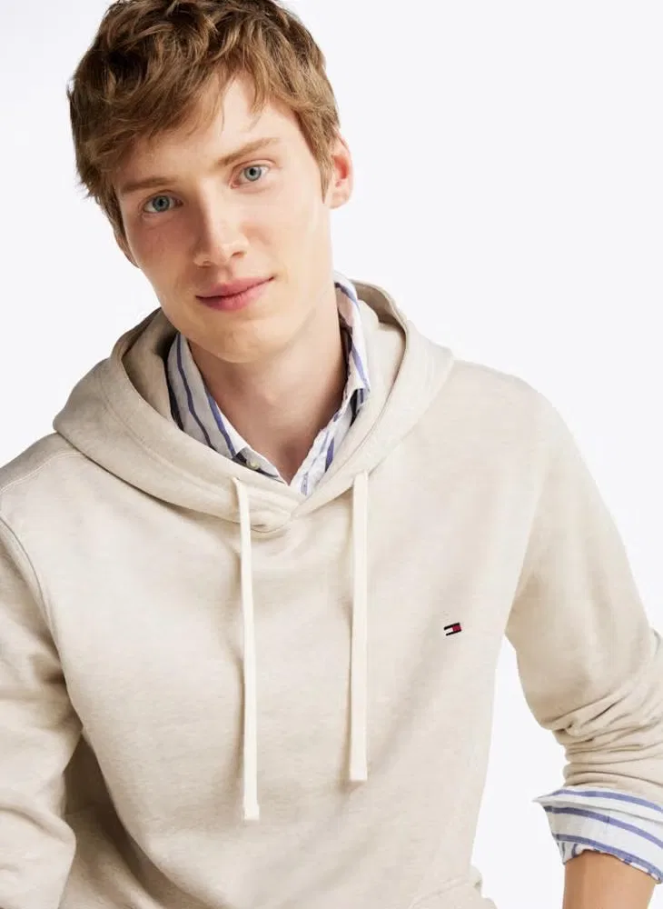 Худи с вышивкой флага на кулиске Tommy Hilfiger, овсяный меланж — фото 4