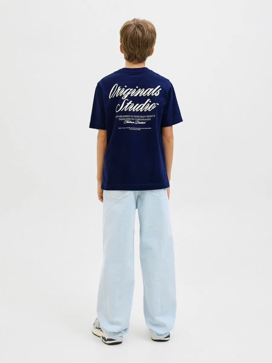 Детская футболка 'JORNorrebro' темно-синего цвета Jack & Jones Junior — фото 3