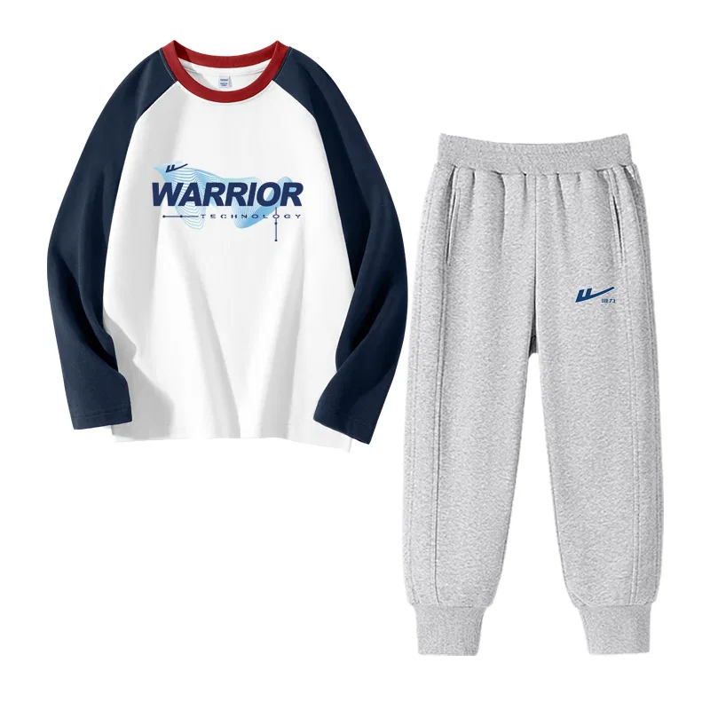 Детский спортивный комплект с принтом Navy Blue/H Technology Line-Gray/H Silver Edge Blue Logo K WARRIOR