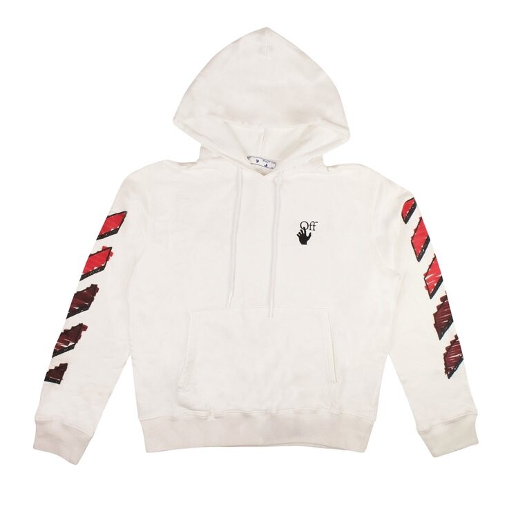 

Худи Off-White Marker Slim Hoodie 'White/Red', белый