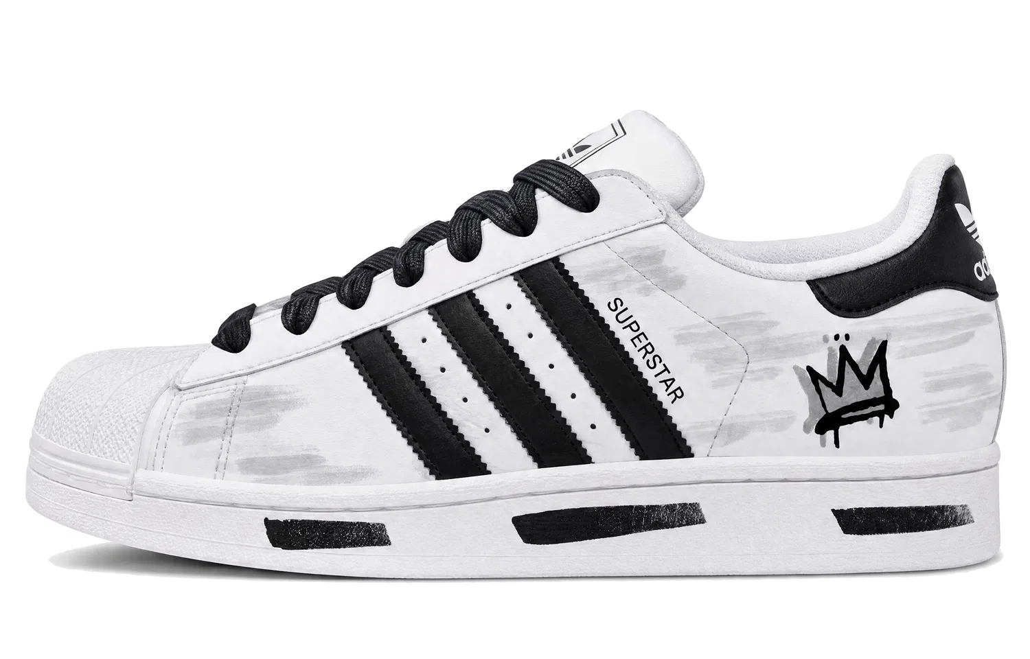 Детские кроссовки для скейтбординга с кастомным дизайном Adidas Originals Superstar 2, White — фото 3