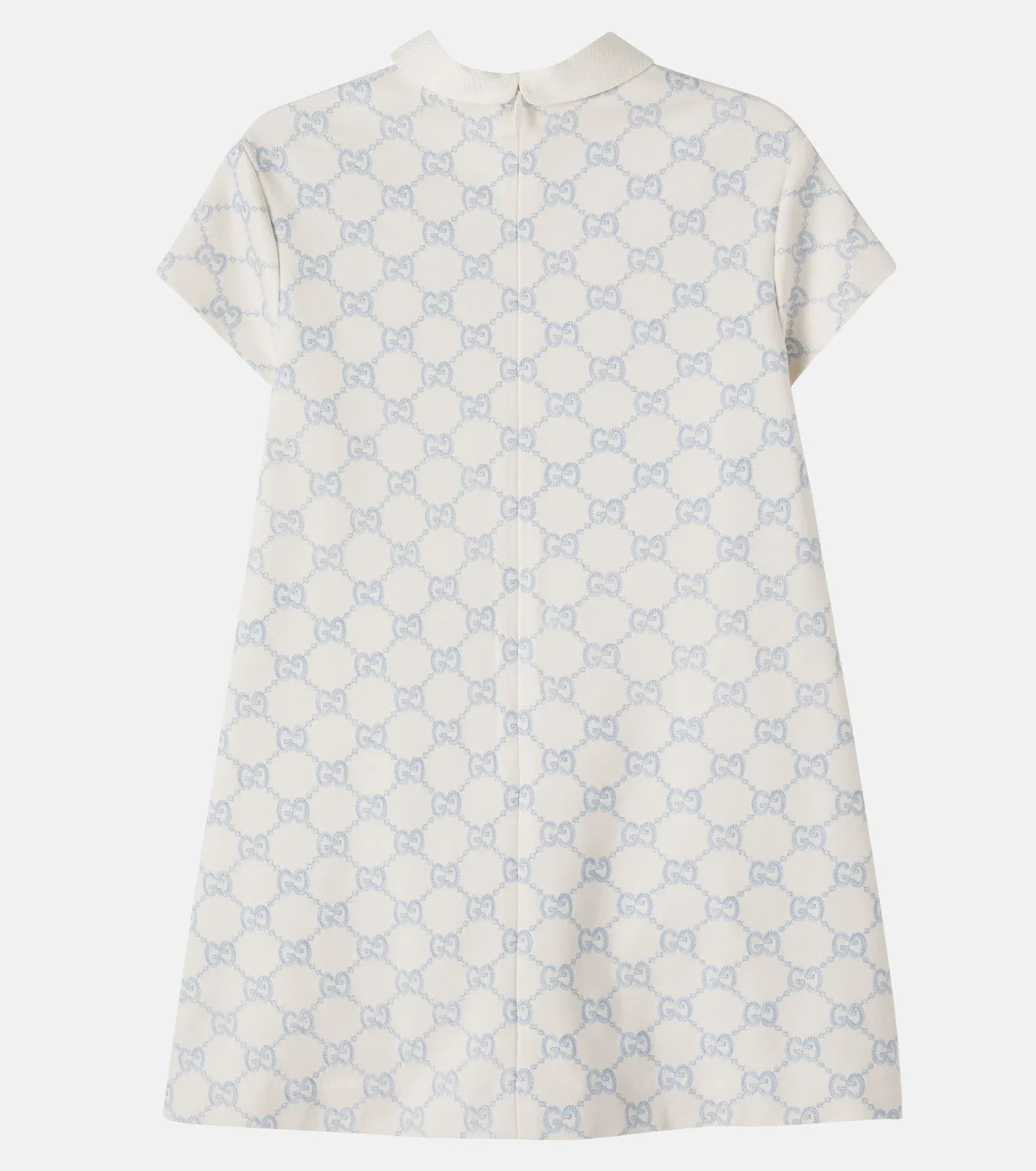 Нарядное платье с жаккардовым узором GG Gucci Kids, Ivory Light Blue — фото 3