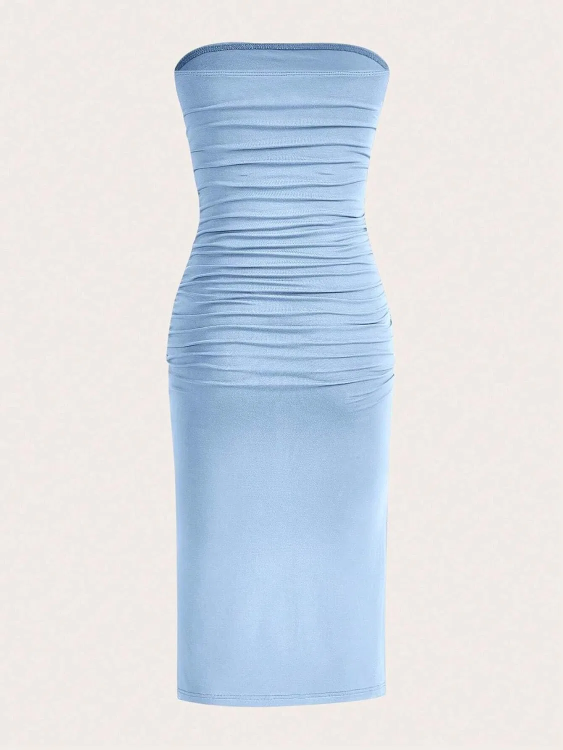 Женское облегающее платье миди с драпировкой Bodycon, Blue — фото 4