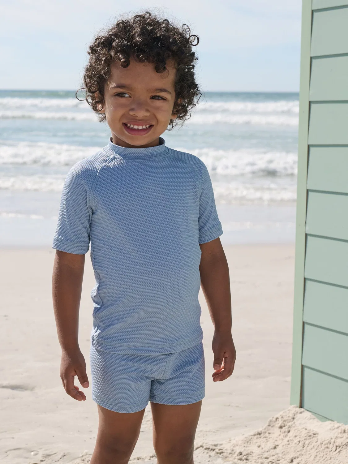 Купальный комплект с текстурой, модель Blue Textured Swim Set Next, синий