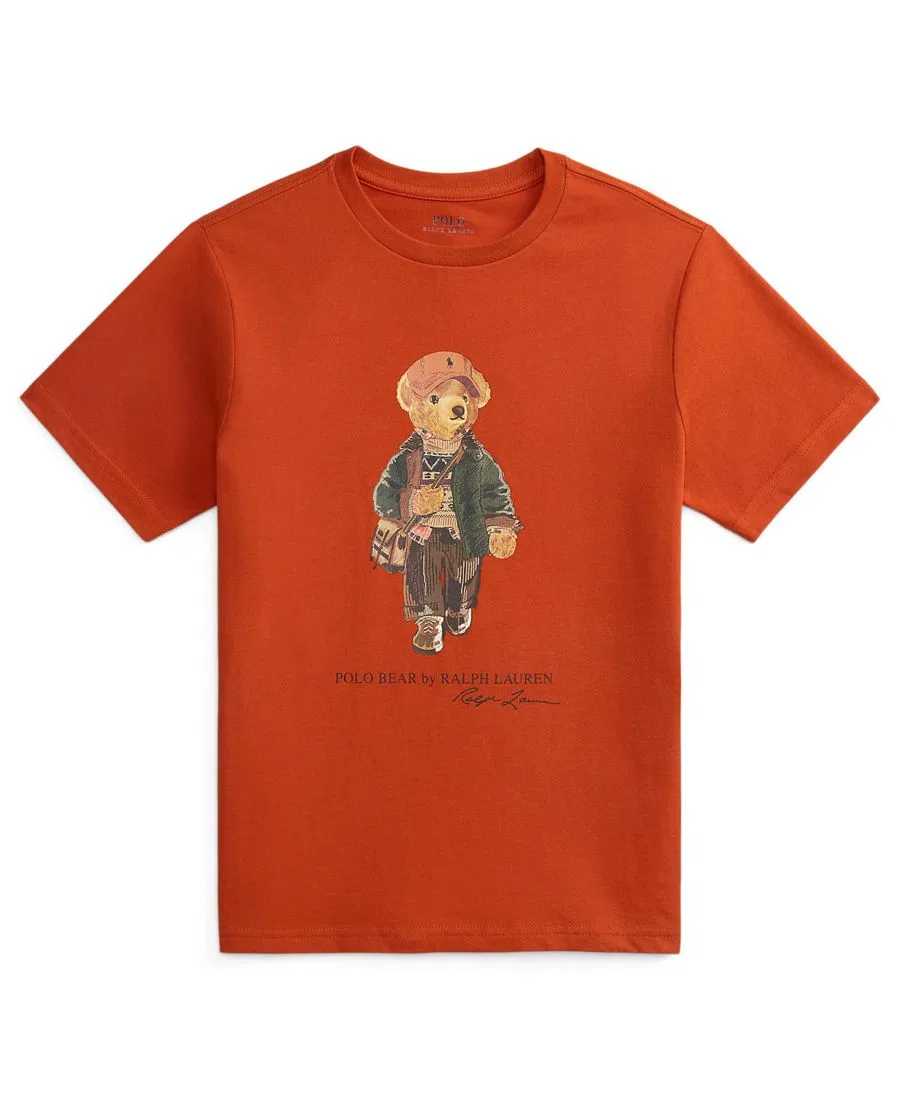 Футболка хлопковая с принтом Polo Bear Polo Ralph Lauren, Varsity Orange