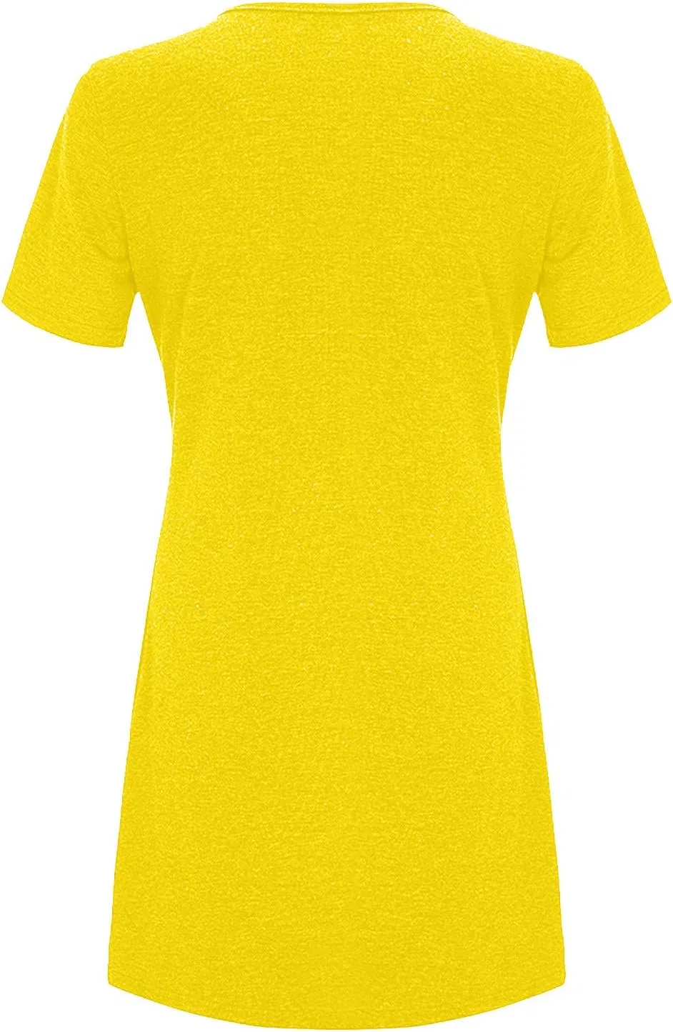 Женское мини-платье свободного кроя с коротким рукавом Generic, Yellow — фото 3
