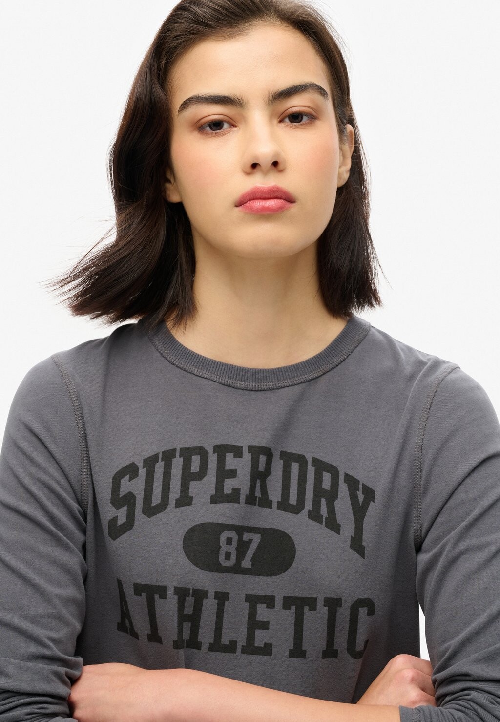 

Топ с длинными рукавами ATHLETIC ESSENTIALS RINGER SLIM Superdry, темно-серый