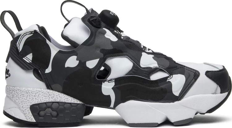 Кроссовки a bathing ape x mita x instapump fury 'white black camo' Reebok, белый - фото