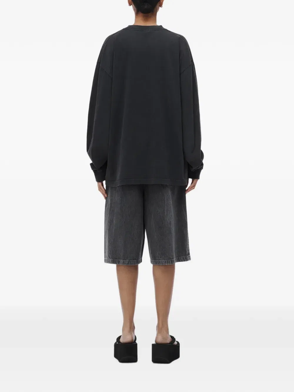 Футболка с длинными рукавами и графическим принтом Alexander Wang, черный — фото 3