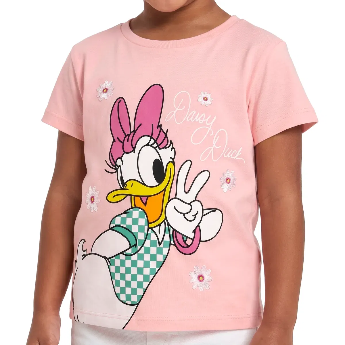 Детская футболка с вышивкой Daisy Duck, Disney, Pink — фото 3