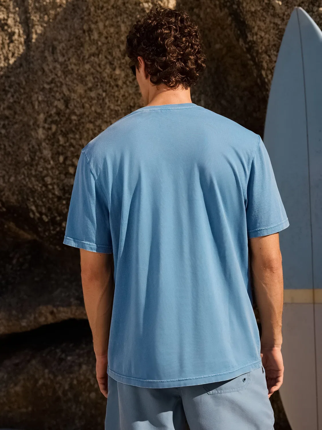 Футболка с выбеленным эффектом, Lightweight Garment Dyed Next, синяя — фото 3