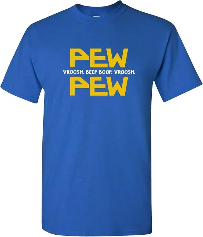 Футболка с принтом Pew Pew Wars Generic, Royal