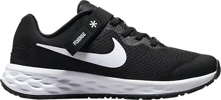 

Кроссовки Nike Revolution 6 FlyEase GS 'Black White', черный
