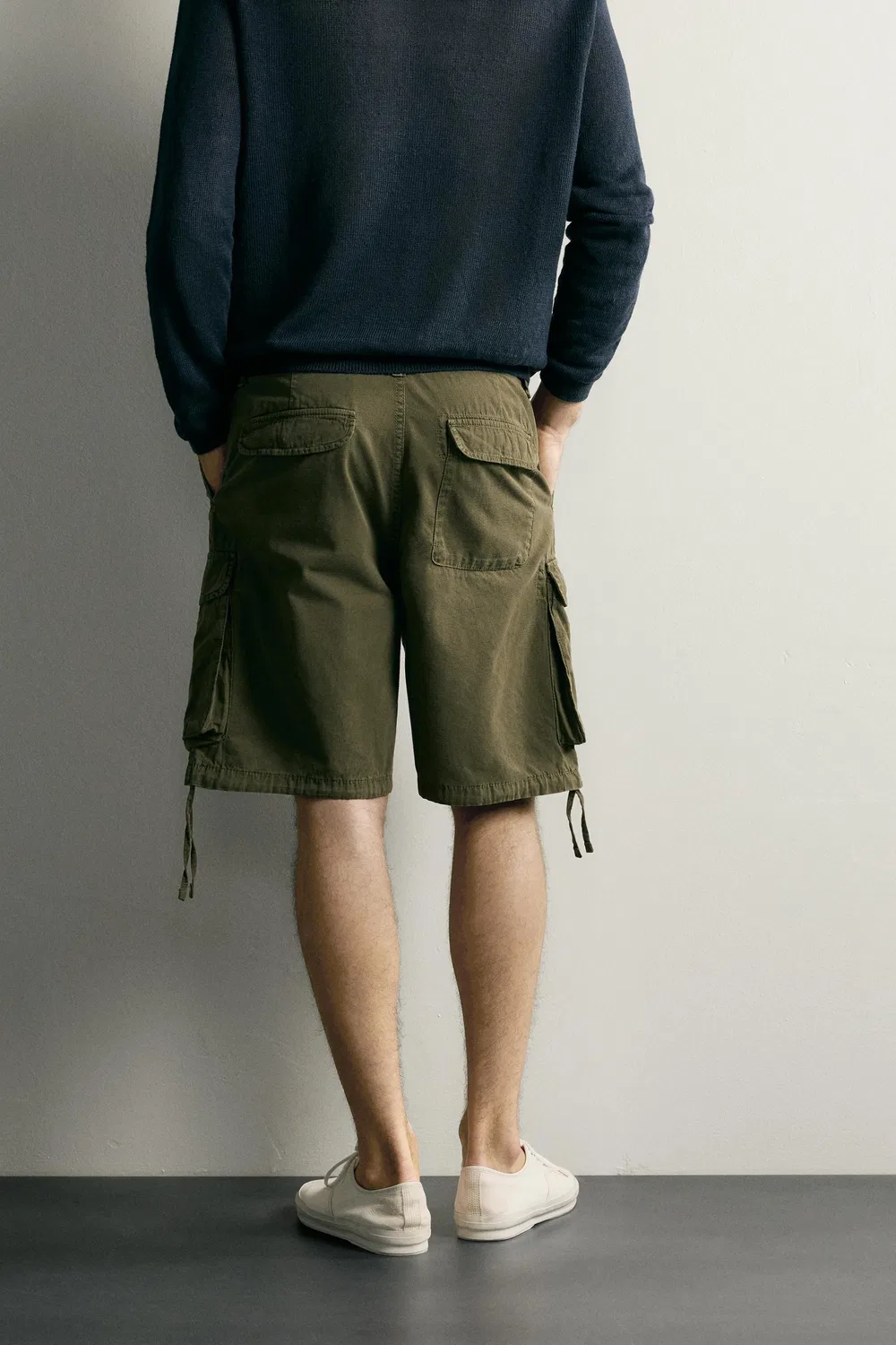 Шорты-бермуды прямого кроя в стиле карго с застежками. ZARA, Khaki — фото 3