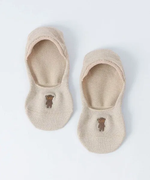 Женские носки-следки с принтом Manga Bear EMPORIO ARMANI, Sand Beige