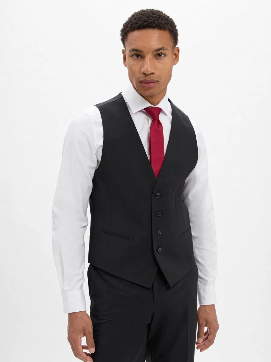 Жилет BOSS Suit Vest 'Jasper' черного цвета — фото 3