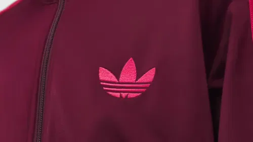 Женская спортивная куртка свободного кроя Firebird Track Top Loose Adidas Originals, бордовый/ярко-розовый — фото 2