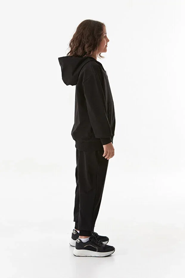 Детский спортивный костюм для девочек с принтом Fulla Moda, Black — фото 4