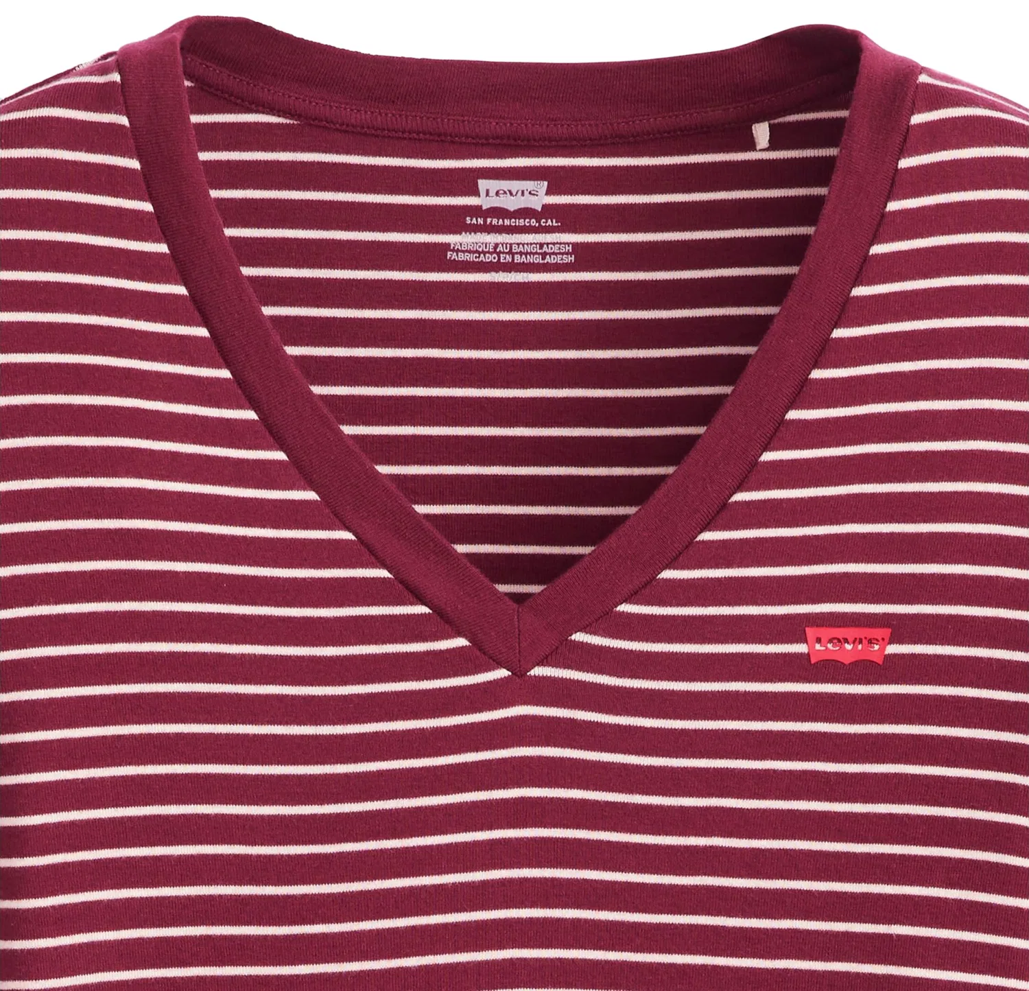 Женская футболка с длинным рукавом Essential Housemark Levi's, 2-Maury Stripe Burgundy — фото 3