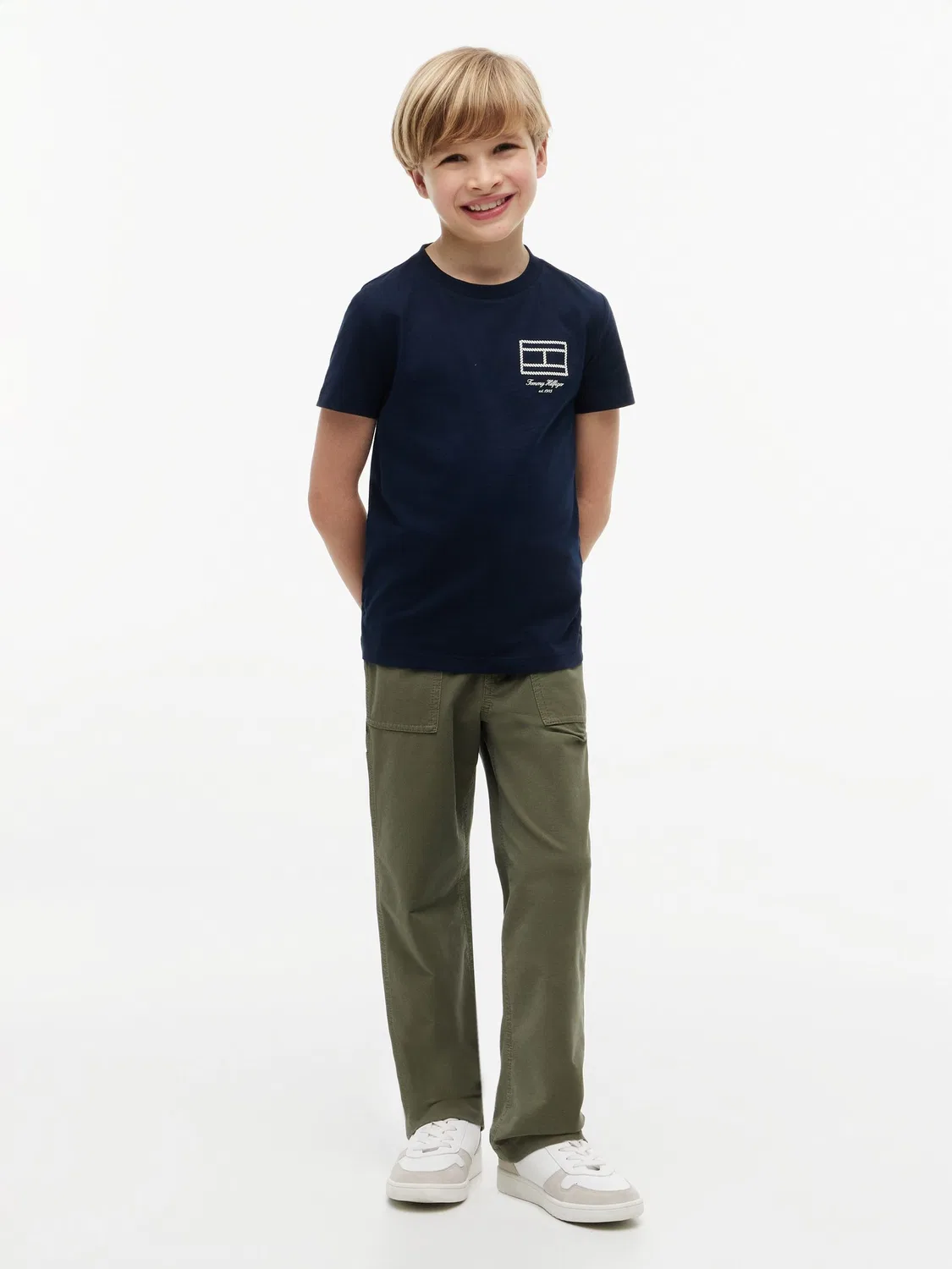 Футболка с логотипом Tommy Hilfiger, синяя — фото 3