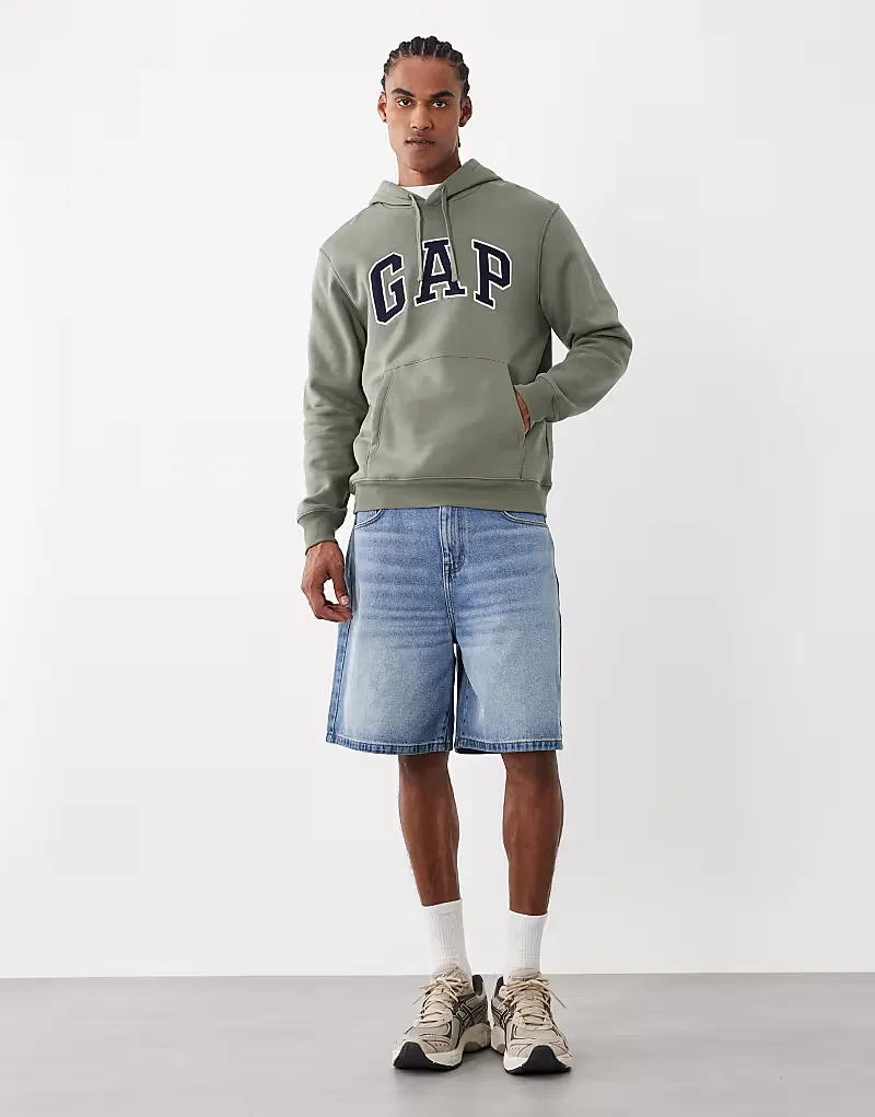 Толстовка с логотипом GAP, надеваемая через голову, светло-хаки — фото 2